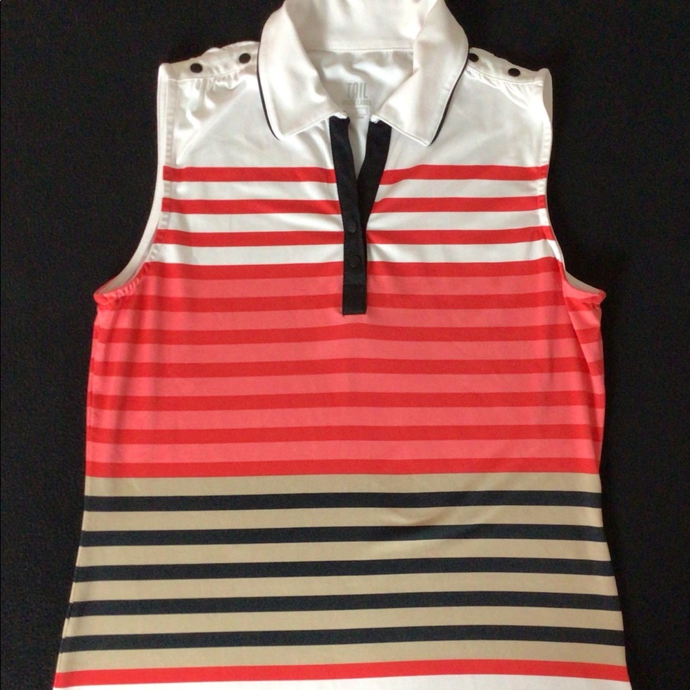 Tail White Label Women's Striped Top Golf Small
